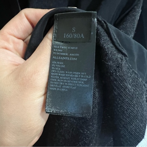 All Saints- Silk Twist Wool Jumper Sweater - Small - Picture 5 of 9